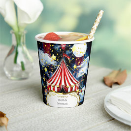 Vasos De Papel Aniversario del Círculo Simple para Niños