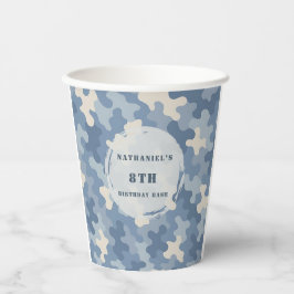 Vasos De Papel Aniversario del Ejército de Camo Azul