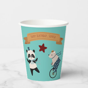 Vasos De Papel Aniversario del nacimiento del animal de Cute Past