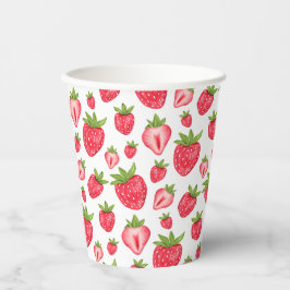 Vasos De Papel Aniversario del patrón de fresa de corte