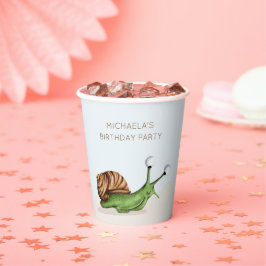 Vasos De Papel Aniversario personalizado de los niños de caracole