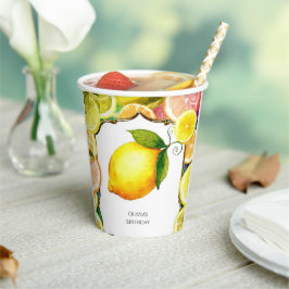 Vasos De Papel Aniversario simple de limón lindo