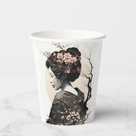 Vasos De Papel Anmutige japanische Geisha -