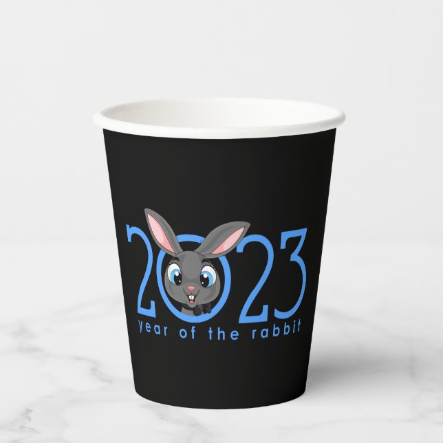 Vasos De Papel Año de Conejo Chino personalizado (Anverso)