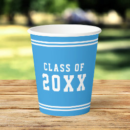 Vasos De Papel Año de graduación de clase universitaria de color