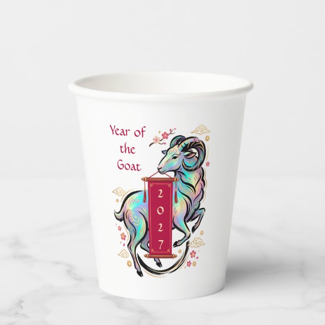 Vasos De Papel Año de la Cabra 2027 (Anverso)