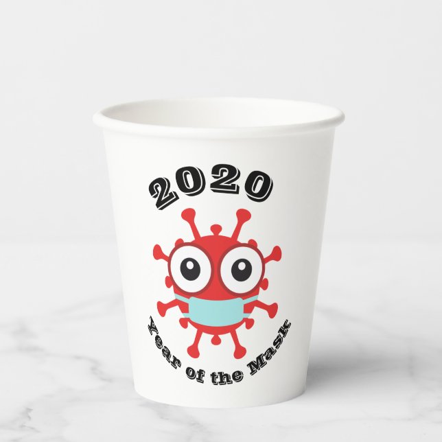 Vasos De Papel Año de la máscara 2020 (Anverso)