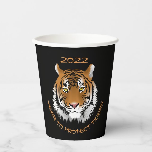 Vasos De Papel Año de protección de los tigres 2022 (Anverso)