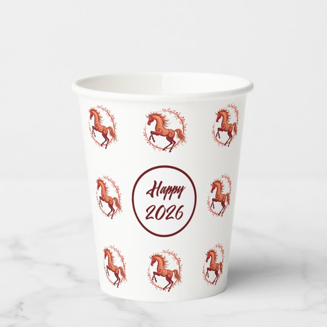 Vasos De Papel Año del caballo 2026 (Izquierda)