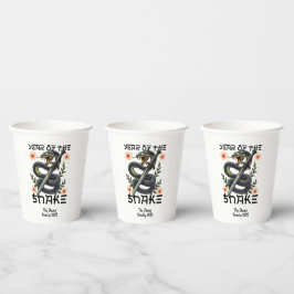 Vasos De Papel Año del Zodiaco del Serpiente Año Nuevo Chino
