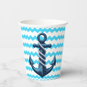 Vasos De Papel Anuncio azul con olas azules