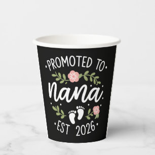 Vasos De Papel Anuncio de Embarazo Ascendido a Nana 2026