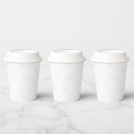 Vasos De Papel Anuncio de Graduación Blanco Elegante