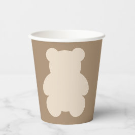 Vasos De Papel Apenas Esperamos Oso de Peluche Beige Baby Shower