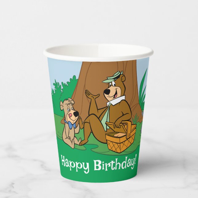 Vasos De Papel Aperitivo para picnic y boco-boo de yogi (Izquierda)