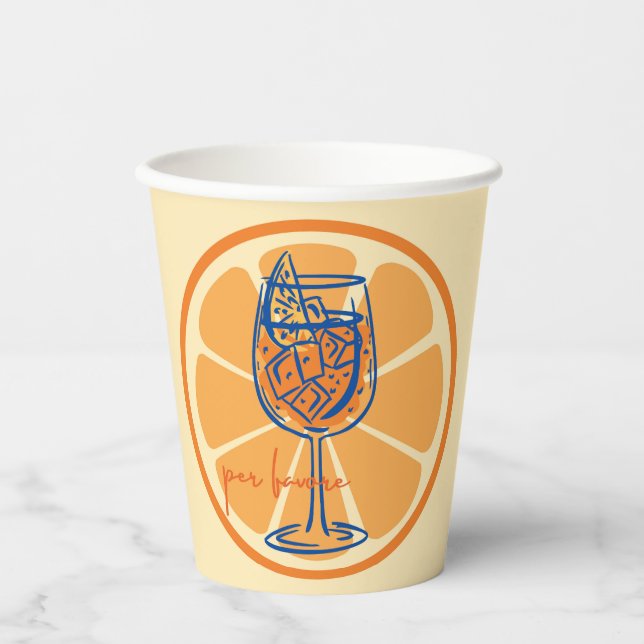 Vasos De Papel Aperol por favore (Anverso)