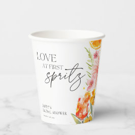Vasos De Papel Aperol Spritz Watercolor Bridal Shower