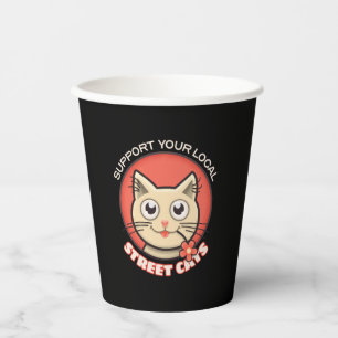 Vasos De Papel Apoye sus gatos callejeros locales