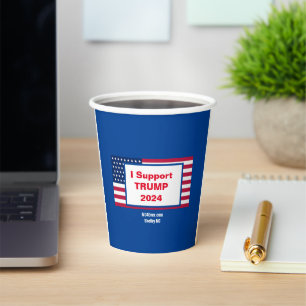 Vasos De Papel Apoyo la Copa de Papel TRUMP 2024 de NC4Ever.com