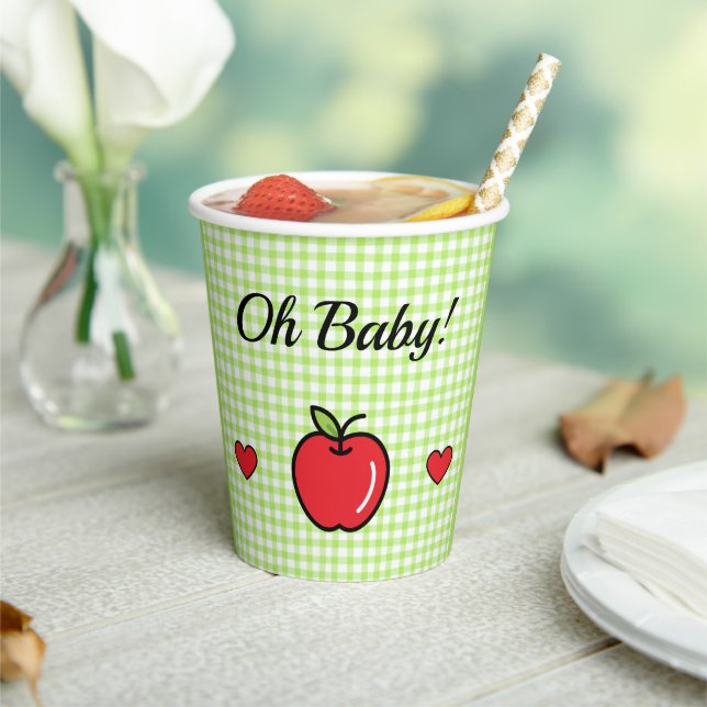 Vasos De Papel Apple Baby Shower Paper Cups – Sweet Sip  (in situ)