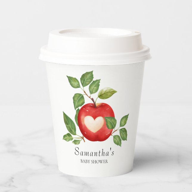 Vasos De Papel Apple De Nuestro Ojo Cae Cosecha Baby Shower Rústi (Anverso)
