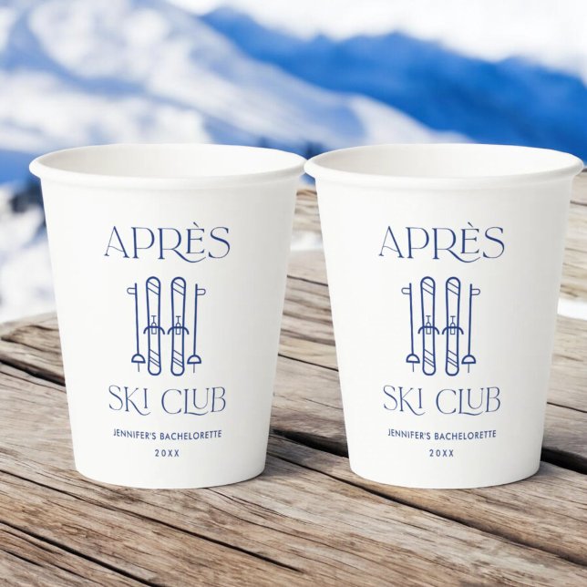Vasos De Papel Apres Ski Club Invierno Ski Bachelorette Party (Subido por el creador)
