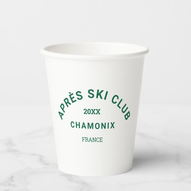 Vasos De Papel Après Ski Club Winter Green Ski Resort Crest (Anverso)