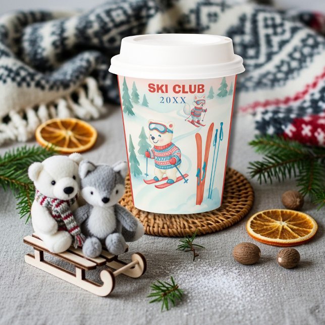 Vasos De Papel  Apres Ski Club Woodland animals WInter (Apres Ski Club Woodland animals WInter Paper Cups)