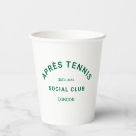 Vasos De Papel Après Tennis Social Club Green Custom Crest