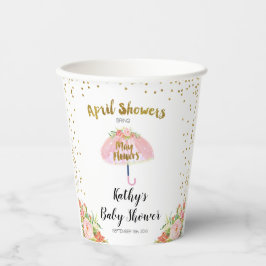 Vasos De Papel April Showers Bring May Flower Baby Shower