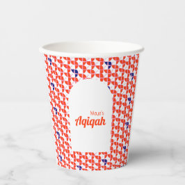 Vasos De Papel Aqiqah Baby Shower, Naranja blanco SHRIMPLY