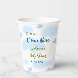 Vasos De Papel Aqua gold está en la gloria baby shower nubes 