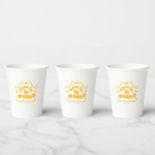 Vasos De Papel Aquí está el mundo