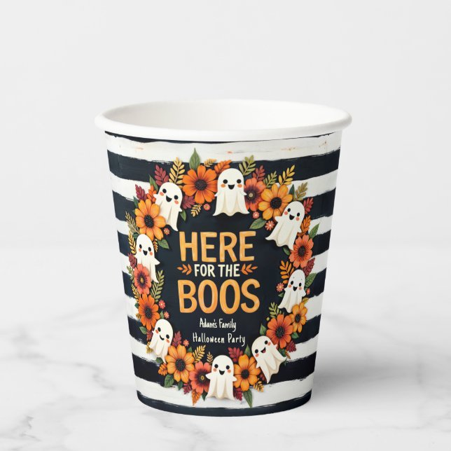 Vasos De Papel Aquí para los suministros de la fiesta de Boos Per (Anverso)