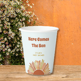 Vasos De Papel Aquí Viene El Baby Shower Boho Sunshine De Son