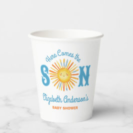 Vasos De Papel Aquí viene el Baby Shower del hijo