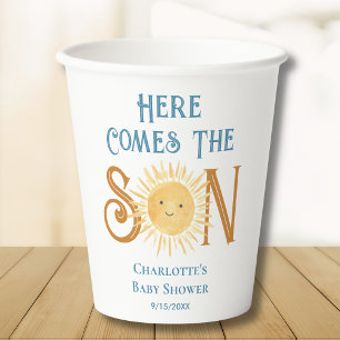 Vasos De Papel Aquí viene el Baby Shower Son Sunshine