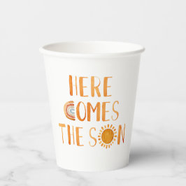 Vasos De Papel Aquí viene el Baby Shower Son Sunshine