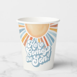 Vasos De Papel Aquí viene el Fiesta de Baby Shower Son Sunshine B