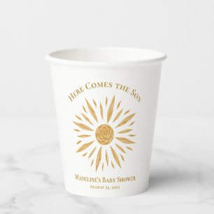 Vasos De Papel Aquí Viene La Copa De Papel Baby Shower De Son