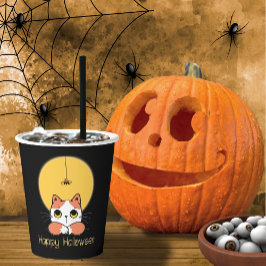 Vasos De Papel Araña de gato dulce Halloween ID865