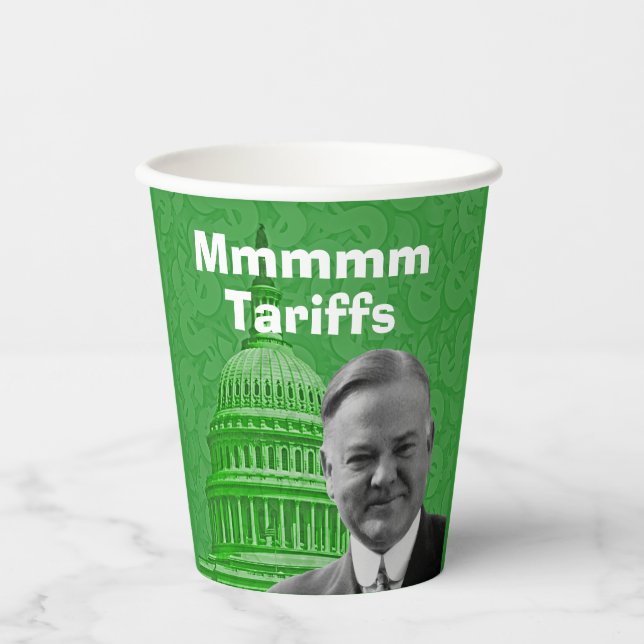 Vasos De Papel Aranceles del presidente Herbert Hoover (Anverso)