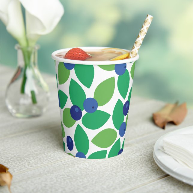 Vasos De Papel Arándano azul. (in situ)