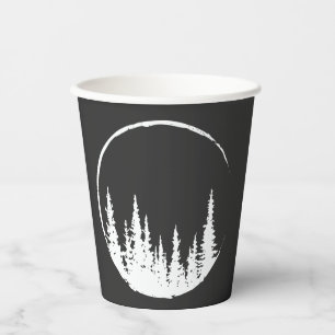 Vasos De Papel Árbol de círculo florero amante de los bosques