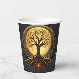 Vasos De Papel Árbol de la Vida – Iluminación a la Luz de la Luna