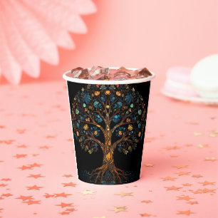 Vasos De Papel Árbol de mosaico de vidrio templado colorido