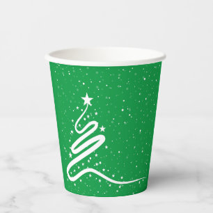 Vasos De Papel Árbol de Navidad y Nieve