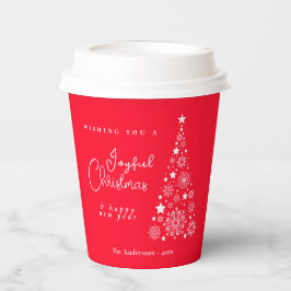 Vasos De Papel Árbol navideño festivo rojo