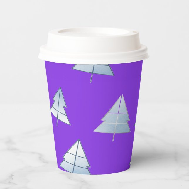 Vasos De Papel Árboles de nieve elegantes de invierno (Anverso)