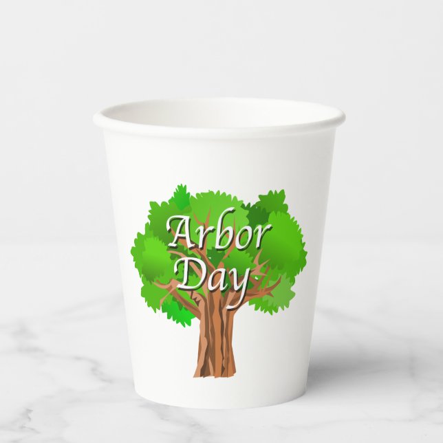 Vasos De Papel Arbor Day Tree Holiday (Anverso)